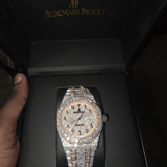 Audemars Piguet Arabic Moissanite Watch - Rose Gold and Silver - Picture 3 of 4